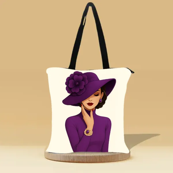 Lady_With_Style_Zipper_Tote_Bag