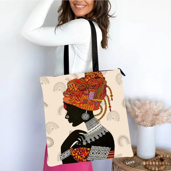 African_Lady_Zipper_Tote_Bag_|_Premium_Canvas_Tote_Bag_for_Everyday_Use