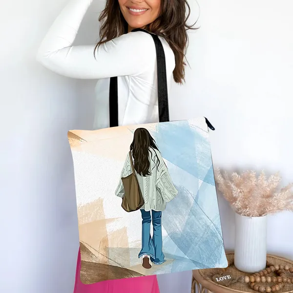 College_Girl_Zipper_Tote_Bag_|_Premium_Canvas_Tote_Bag_for_Everyday_Use