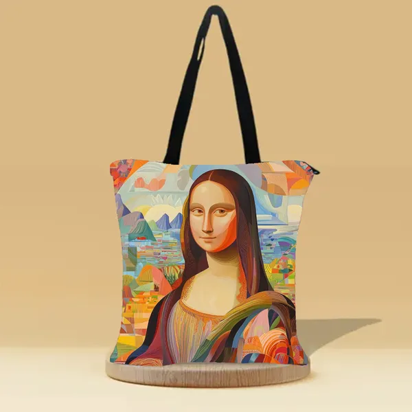 Monalisa_Zipper_Tote_Bag