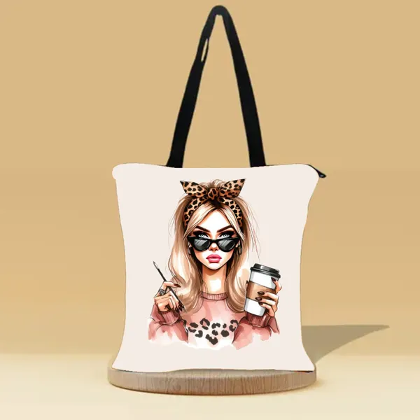 Katty_Girl_Zipper_Tote_Bag