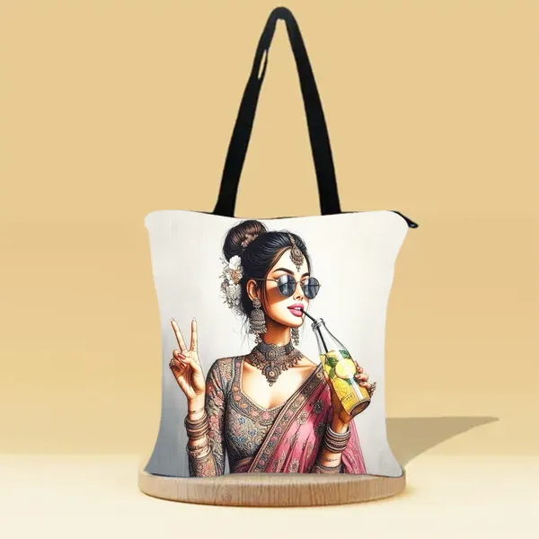 Party_Girl_Zipper_Tote_Bag_|_Premium_Canvas_Tote_Bag_for_Everyday_Use