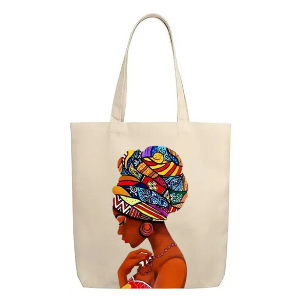 African_Lady_White_Tote_Bag_|_Premium_Canvas_Tote_Bag_for_Everyday_Use
