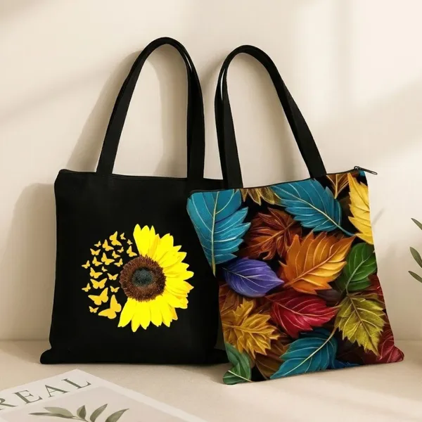 Bloom_&_Breeze_Tote_Combo_-_Sunflower_+_Big_Leaves_Tote_Bags(Pack_of_2)