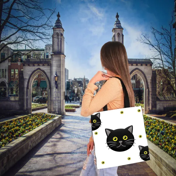 White_Cat_Zipper_Tote_Bag_|_Premium_Canvas_Tote_Bag_for_Everyday_Use