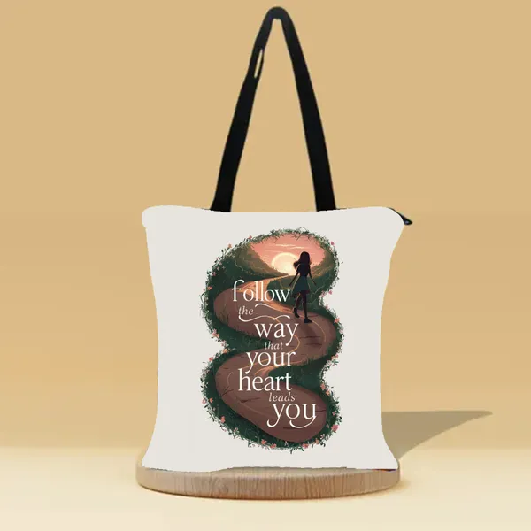 Follow_The_Way_Zipper_Tote_Bag