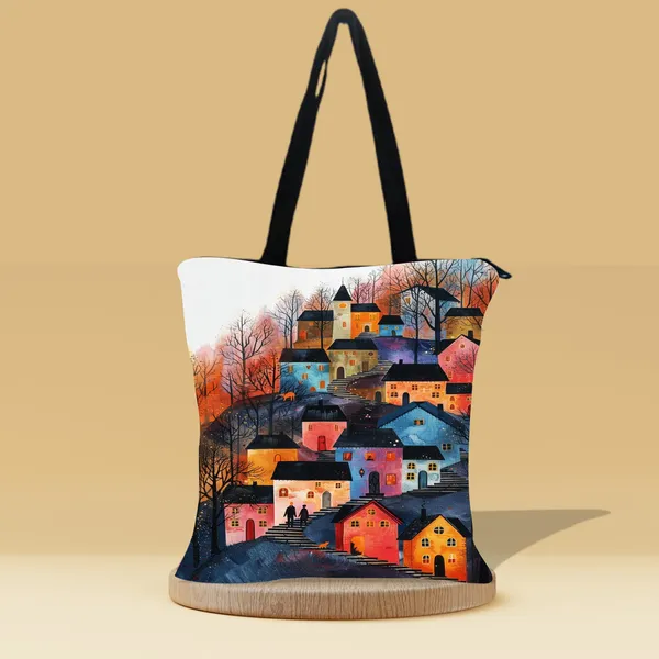 Multicolor_Canvas_Dream_Home_Zipper_Tote_Bag_For_Women_(16_X_14_X_4_In)_|_Premium_Canvas_Tote_Bag_for_Everyday_Use