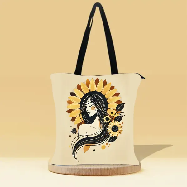 Morning_Lady_Zipper_Tote_Bag_|_Premium_Canvas_Tote_Bag_for_Everyday_Use