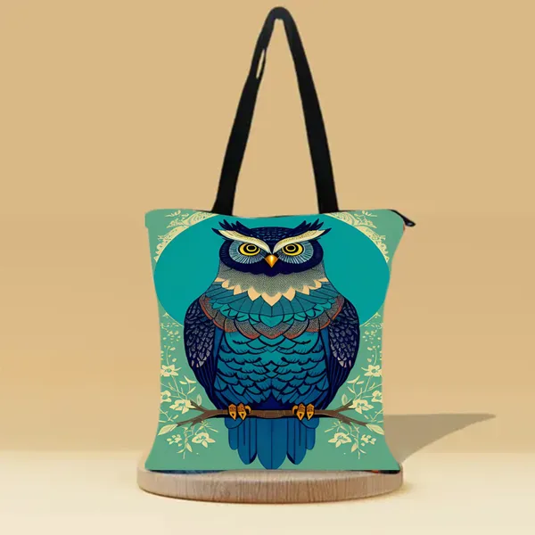 Mr_Owl_Zipper_Tote_Bag