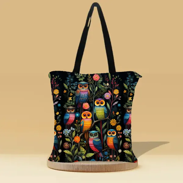 Owl_in_Night_Zipper_Tote_Bag