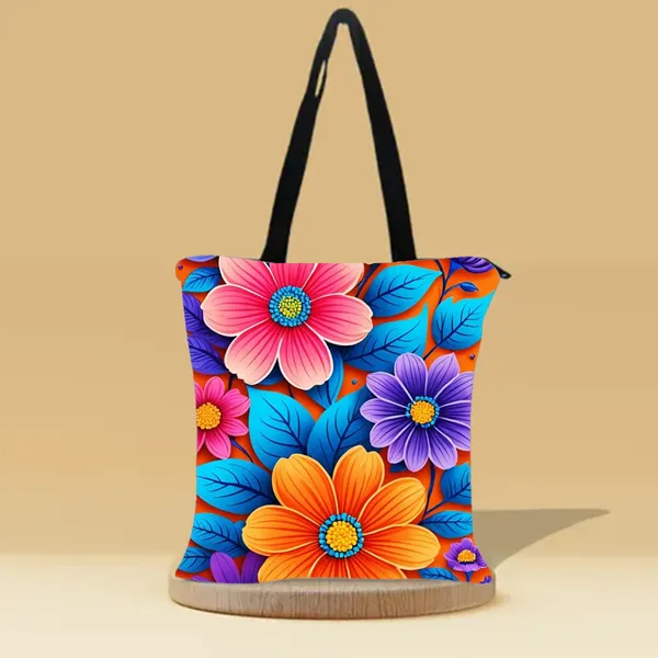 Floral_Zipper_Tote_Bag