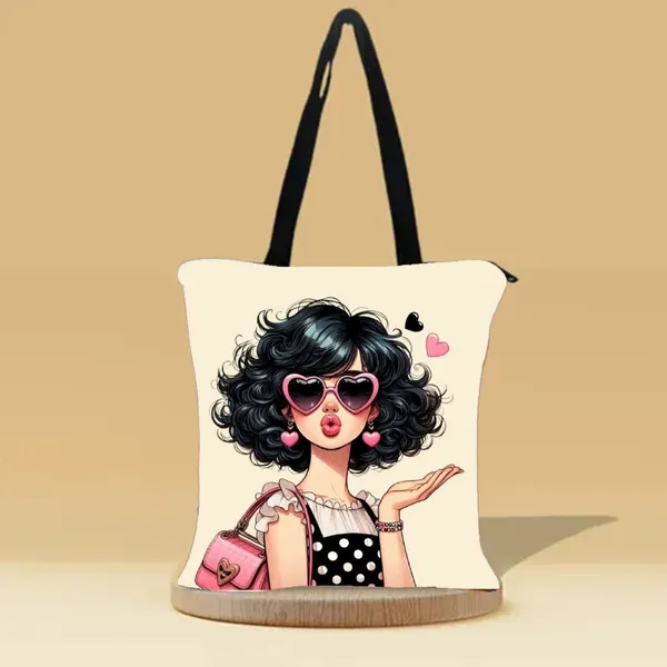 Pout_Girl_Zipper_Tote_Bag