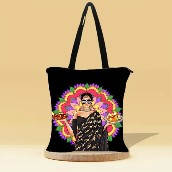 Pathakha_Lady_Zipper_Tote_Bag_|_Premium_Canvas_Tote_Bag_for_Everyday_Use