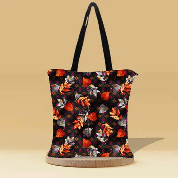 Winter_Leaves_Zipper_Tote_Bag