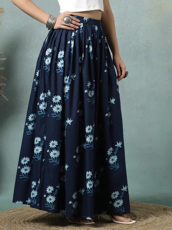 Blue_Cotton_Procian_Print_Rounded_Ankle_Length_Skirts_For_Women