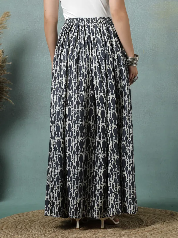 Grey_Cotton_Procian_Print_Rounded_Ankle_Length_Skirts_For_Women