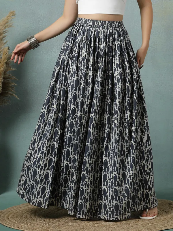 Grey_Cotton_Procian_Print_Rounded_Ankle_Length_Skirts_For_Women