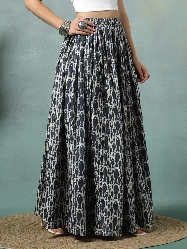 Grey_Cotton_Procian_Print_Rounded_Ankle_Length_Skirts_For_Women
