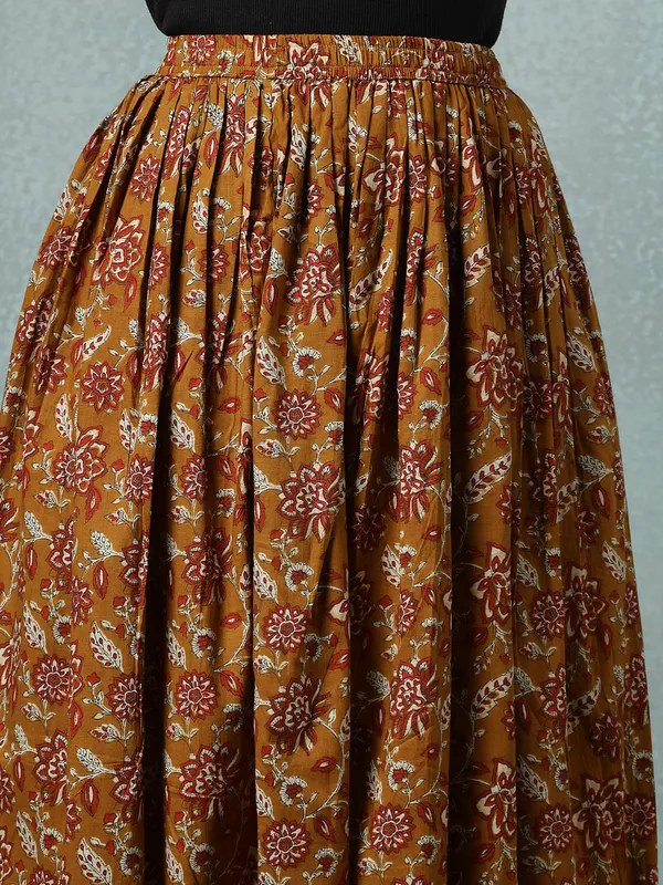 Brown_Cotton_Procian_Print_Rounded_Ankle_Length_Skirts_For_Women