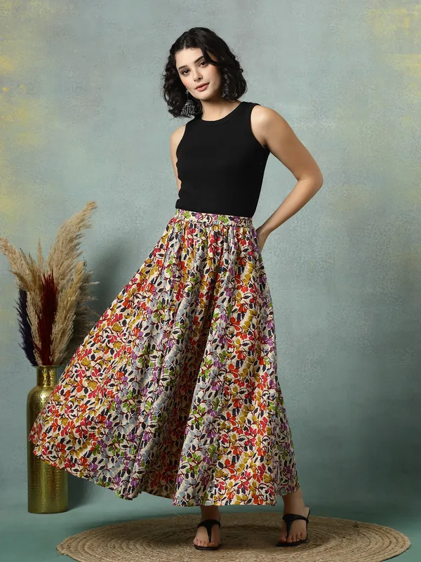 Multicolor_Cotton_Procian_Print_Rounded_Ankle_Length_Skirts_For_Women