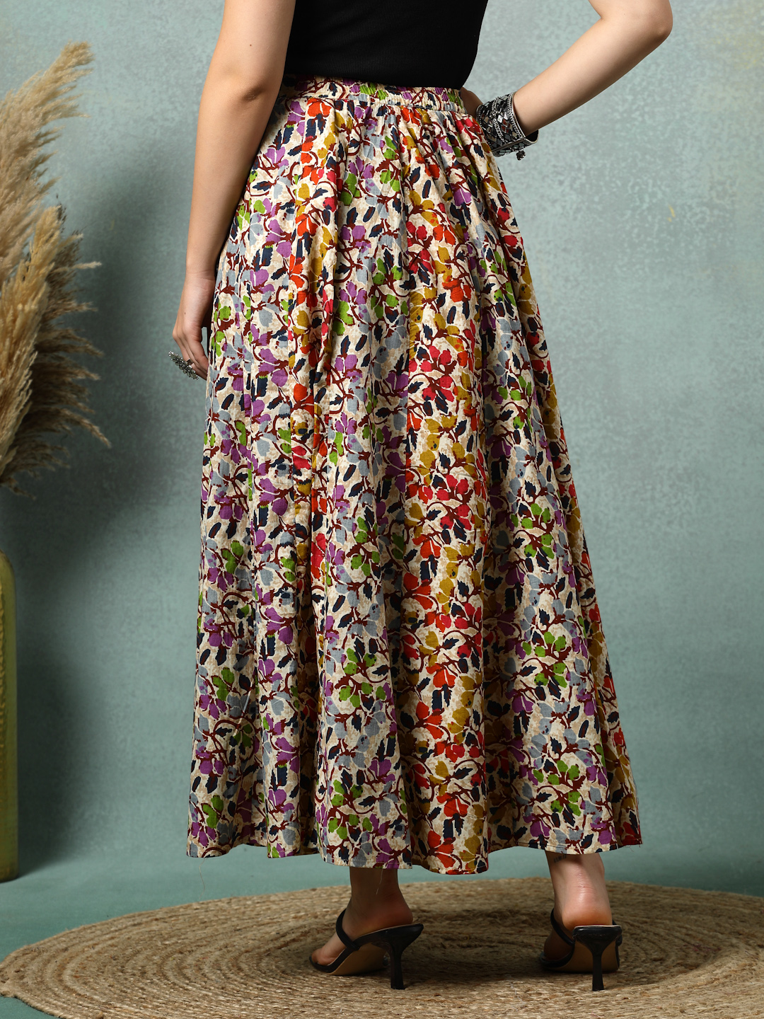 Multicolor_Cotton_Procian_Print_Rounded_Ankle_Length_Skirts_For_Women