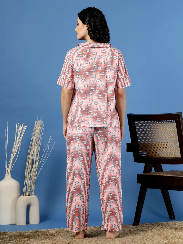 Pink_Cotton_Multi_Prints_1/2_Sleeves_Round_Neck_Regular_Ankle_Length_Night_Suit_For_Women