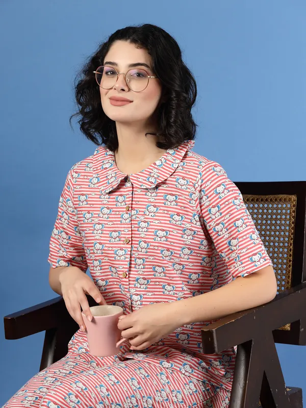 Pink_Cotton_Multi_Prints_1/2_Sleeves_Round_Neck_Regular_Ankle_Length_Night_Suit_For_Women