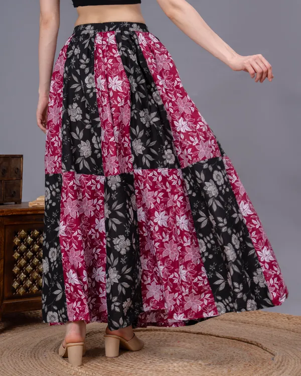 Multicolor_Cotton_Procian_Print_Anckle_Length_Skirts_For_Women