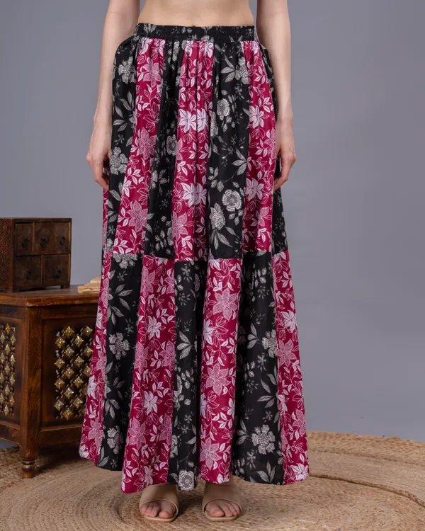 Multicolor_Cotton_Procian_Print_Anckle_Length_Skirts_For_Women