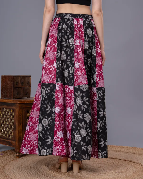 Multicolor_Cotton_Procian_Print_Anckle_Length_Skirts_For_Women