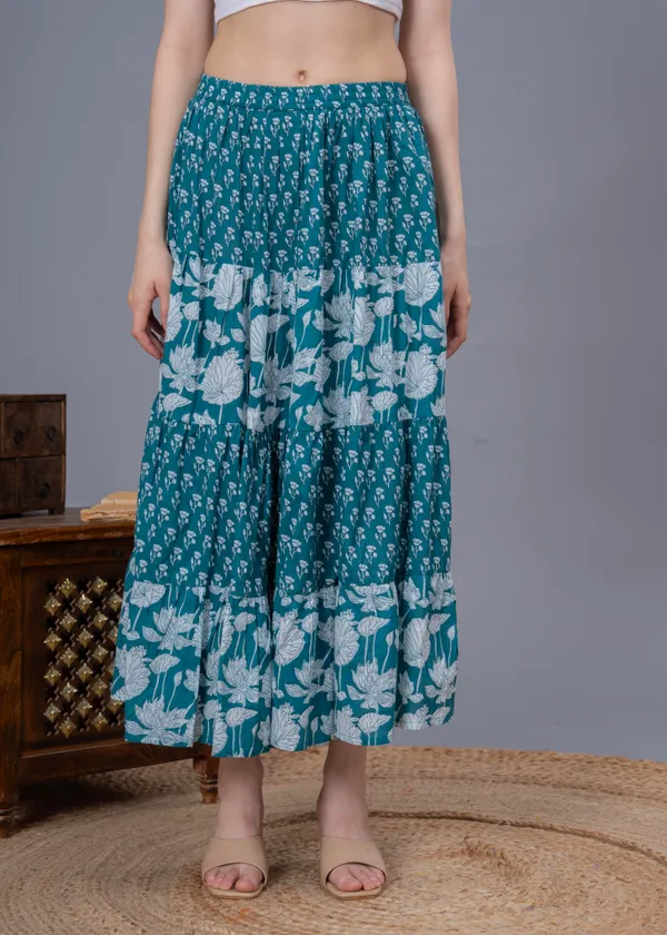 Rama_Green_Cotton_Procian_Print_Anckle_Length_Skirts_For_Women