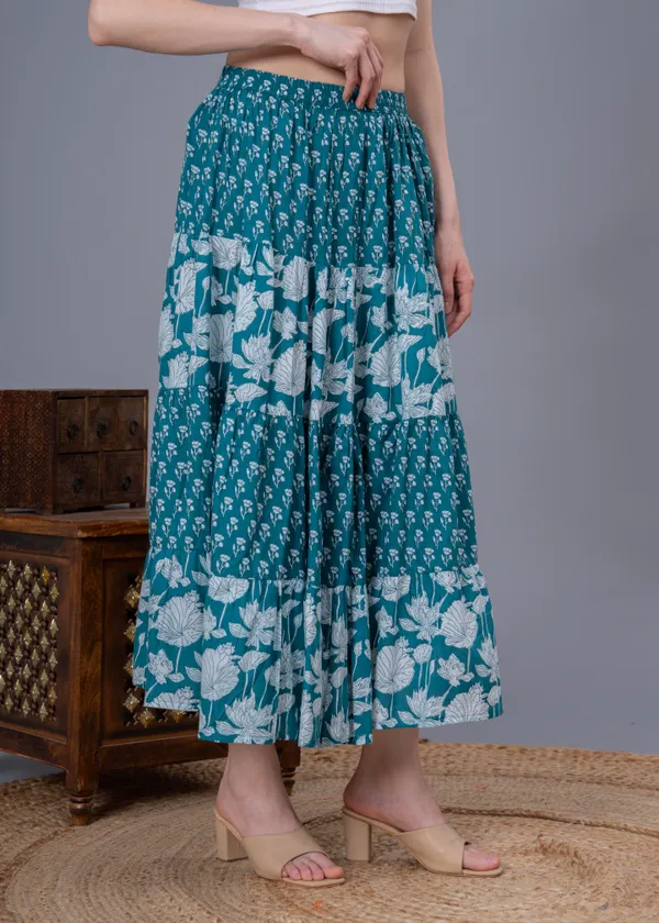 Rama_Green_Cotton_Procian_Print_Anckle_Length_Skirts_For_Women