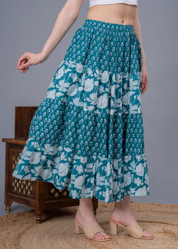 Rama_Green_Cotton_Procian_Print_Anckle_Length_Skirts_For_Women