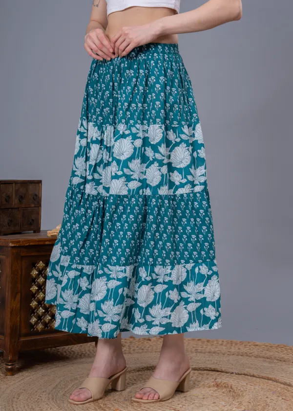 Rama_Green_Cotton_Procian_Print_Anckle_Length_Skirts_For_Women