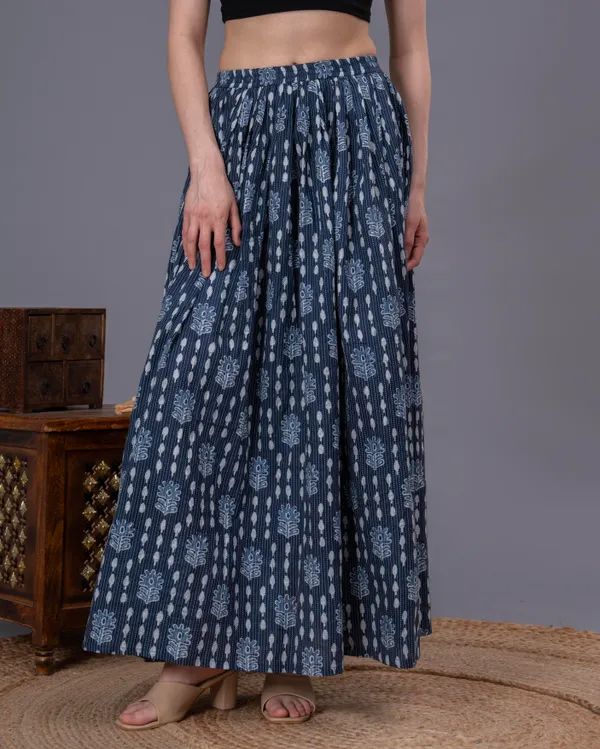 Blue_Cotton_Procian_Print_Anckle_Length_Skirts_For_Women