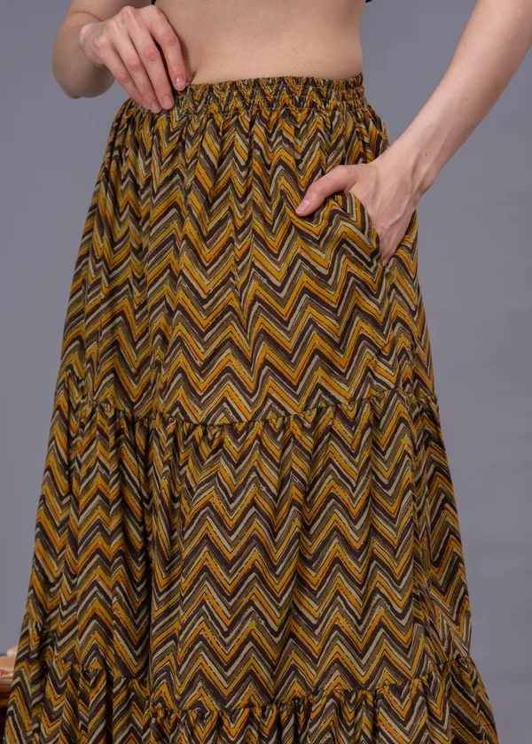 Green_Cotton_Procian_Print_Anckle_Length_Skirts_For_Women
