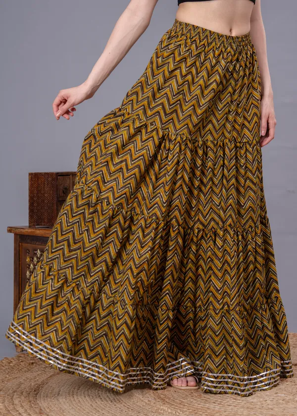 Green_Cotton_Procian_Print_Anckle_Length_Skirts_For_Women