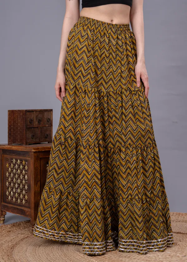Green_Cotton_Procian_Print_Anckle_Length_Skirts_For_Women