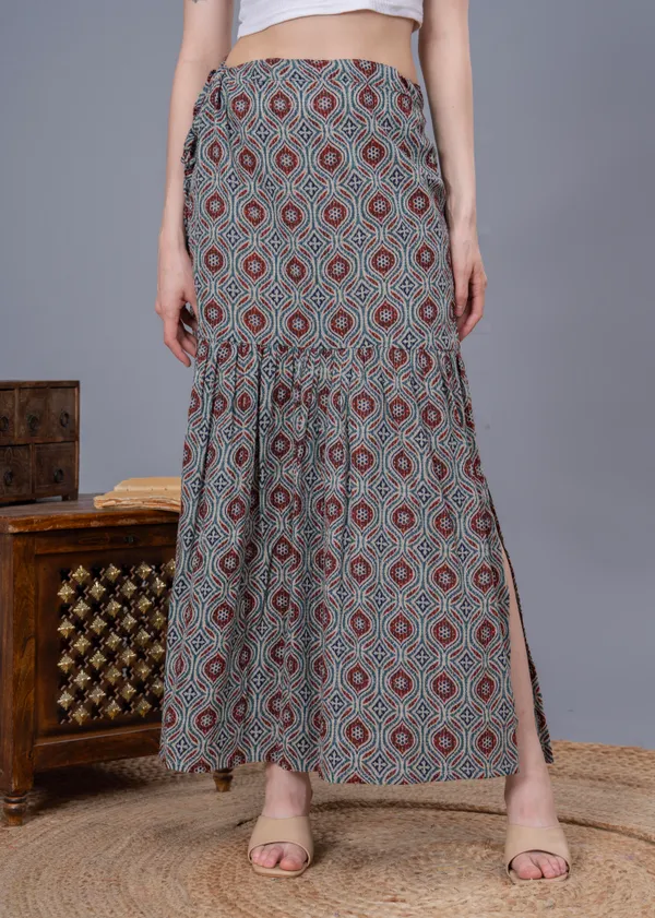 Grey_Cotton_Procian_Print_Anckle_Length_Skirts_For_Women