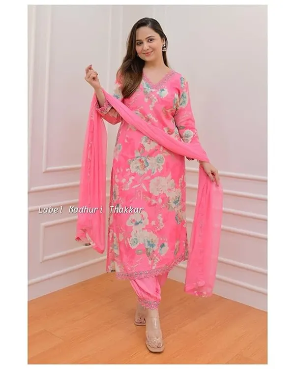 Pink_Rayon_Digital_Print_Kalf_Length_Dupata_Sets_For_Women