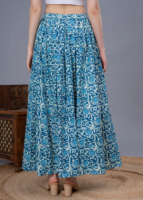 Blue_Cotton_Procian_Print_Anckle_Length_Skirts_For_Women
