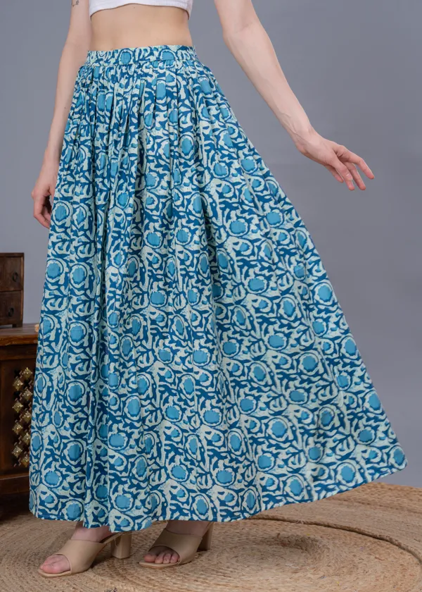 Blue_Cotton_Procian_Print_Anckle_Length_Skirts_For_Women