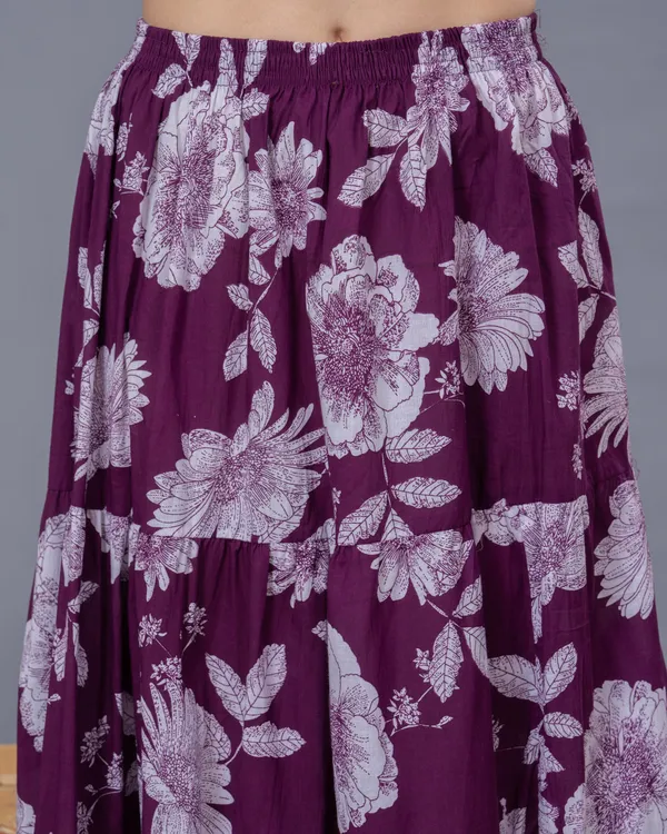 Wine_Cotton_Procian_Print_Anckle_Length_Skirts_For_Women