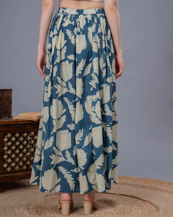 Blue_Cotton_Procian_Print_Anckle_Length_Skirts_For_Women
