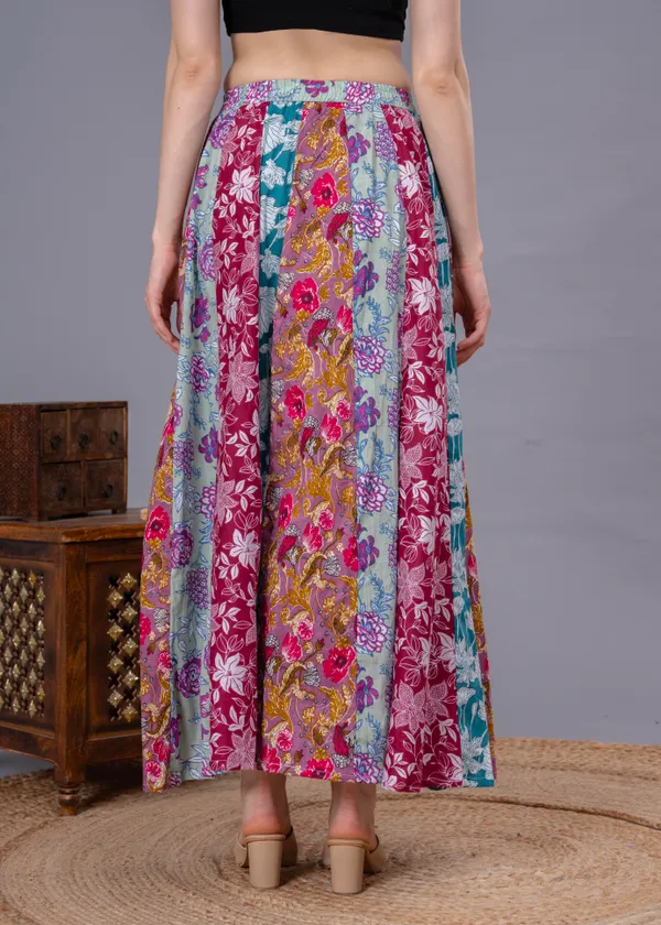 Multicolor_Cotton_Procian_Print_Anckle_Length_Skirts_For_Women