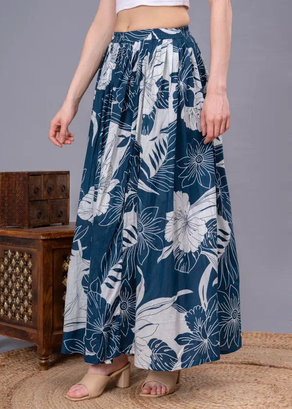 Rama_Green_Cotton_Procian_Print_Anckle_Length_Skirts_For_Women