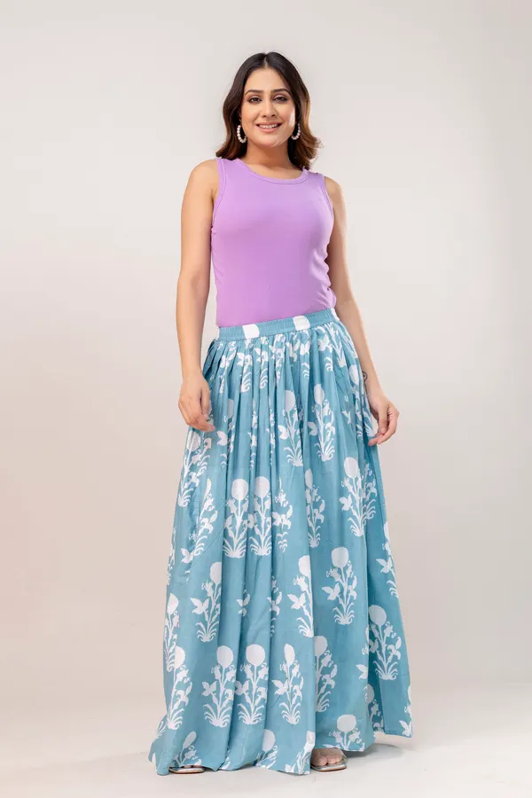 Sky_Blue_Bada_Buta_Skirts_Cotton_Procian_Print_Anckle_Length_Skirts_For_Women