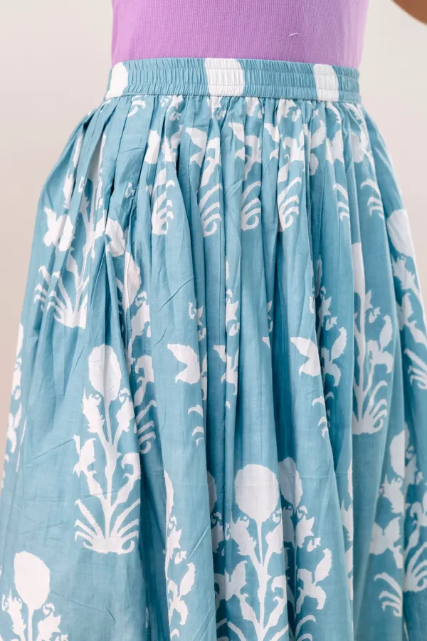 Sky_Blue_Bada_Buta_Skirts_Cotton_Procian_Print_Anckle_Length_Skirts_For_Women