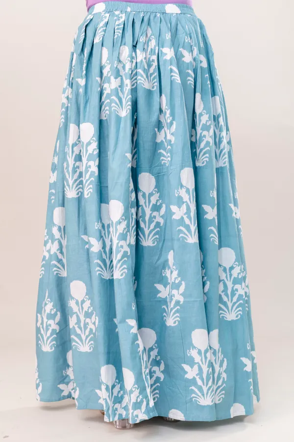 Sky_Blue_Bada_Buta_Skirts_Cotton_Procian_Print_Anckle_Length_Skirts_For_Women