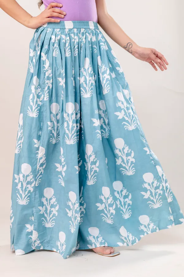 Sky_Blue_Bada_Buta_Skirts_Cotton_Procian_Print_Anckle_Length_Skirts_For_Women